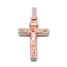 14k Rose Gold Cross Pendant 1.68ctw