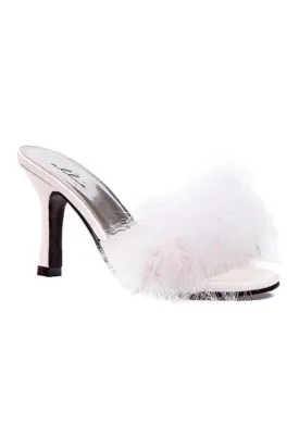 361-SASHA Marabou  | White Genuine Satin