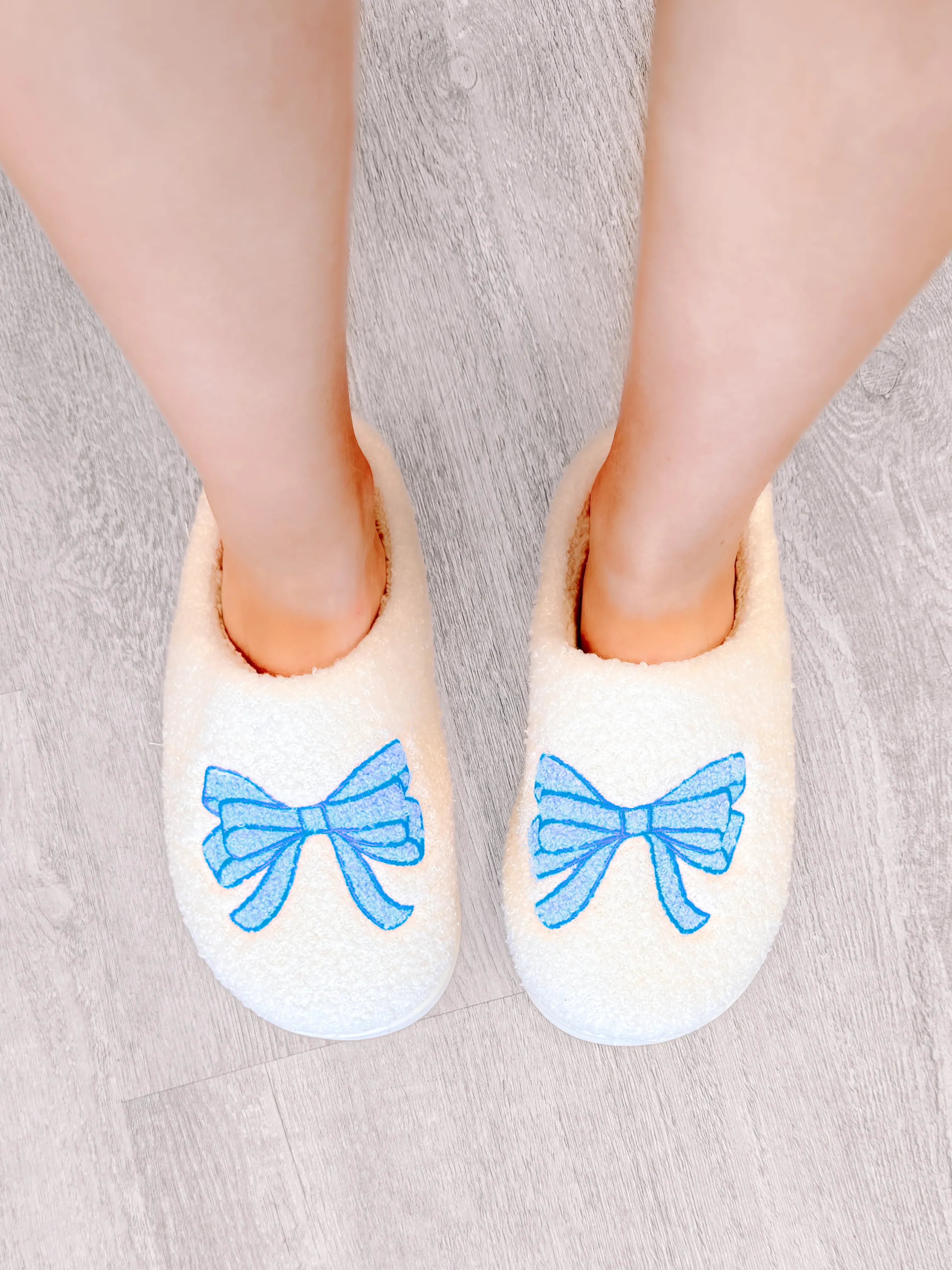 Blue Bow Slippers