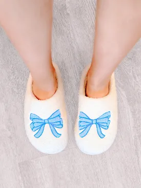 Blue Bow Slippers