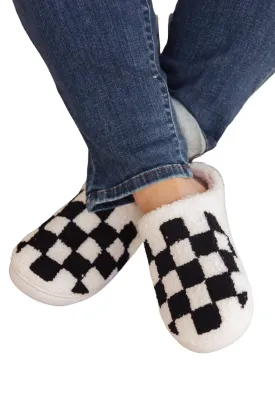 Checked Out Slippers in Black