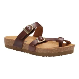 Eastland Women's Tiogo Buckle Strap Thong Sandal - Walnut 3772-79M