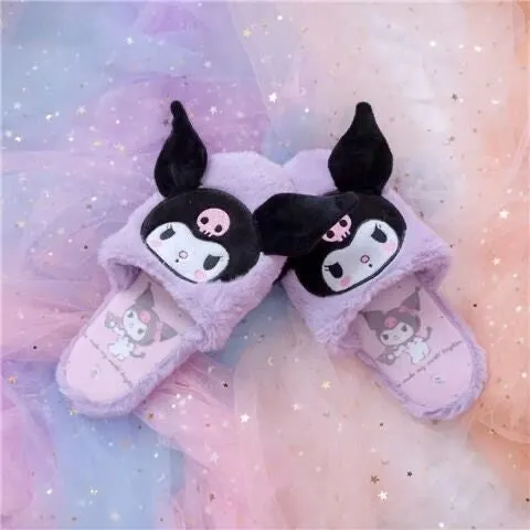 Fuzzy Bunny Pastel Goth Slippers