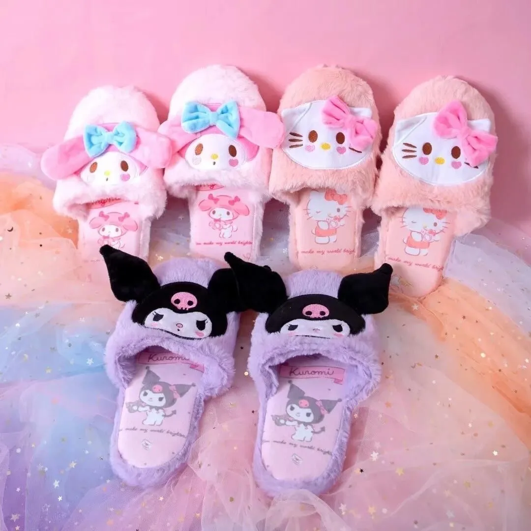 Fuzzy Bunny Pastel Goth Slippers