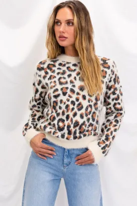 Fuzzy Cheetah Print Sweater by Gilli