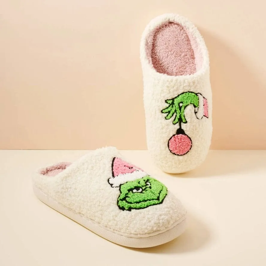 Grinch Fuzzy Slippers