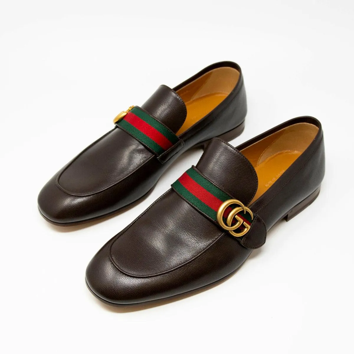 Gucci Brown Donnie Double G Loafers 9