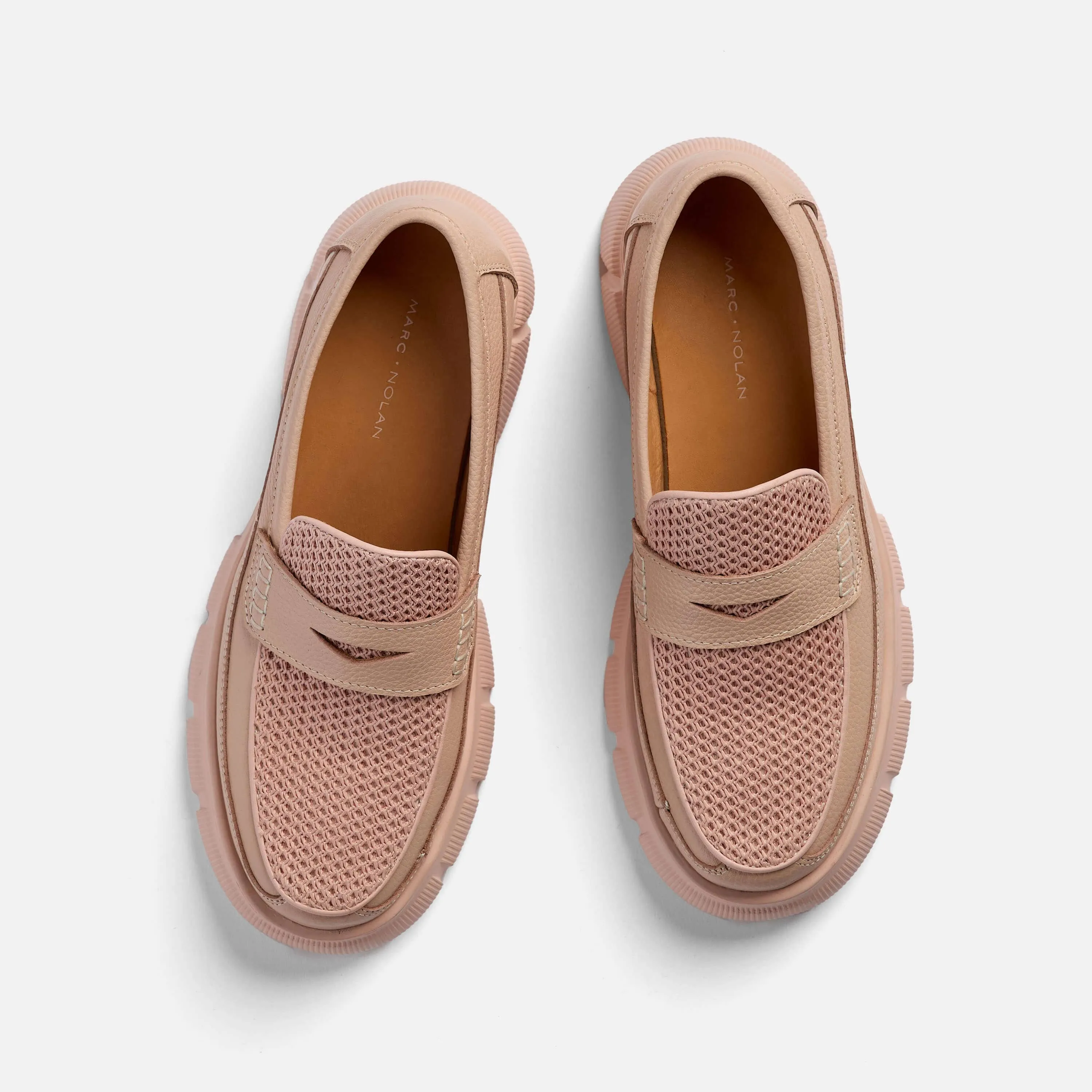 Ms. Calum Blush Leather Penny Loafers