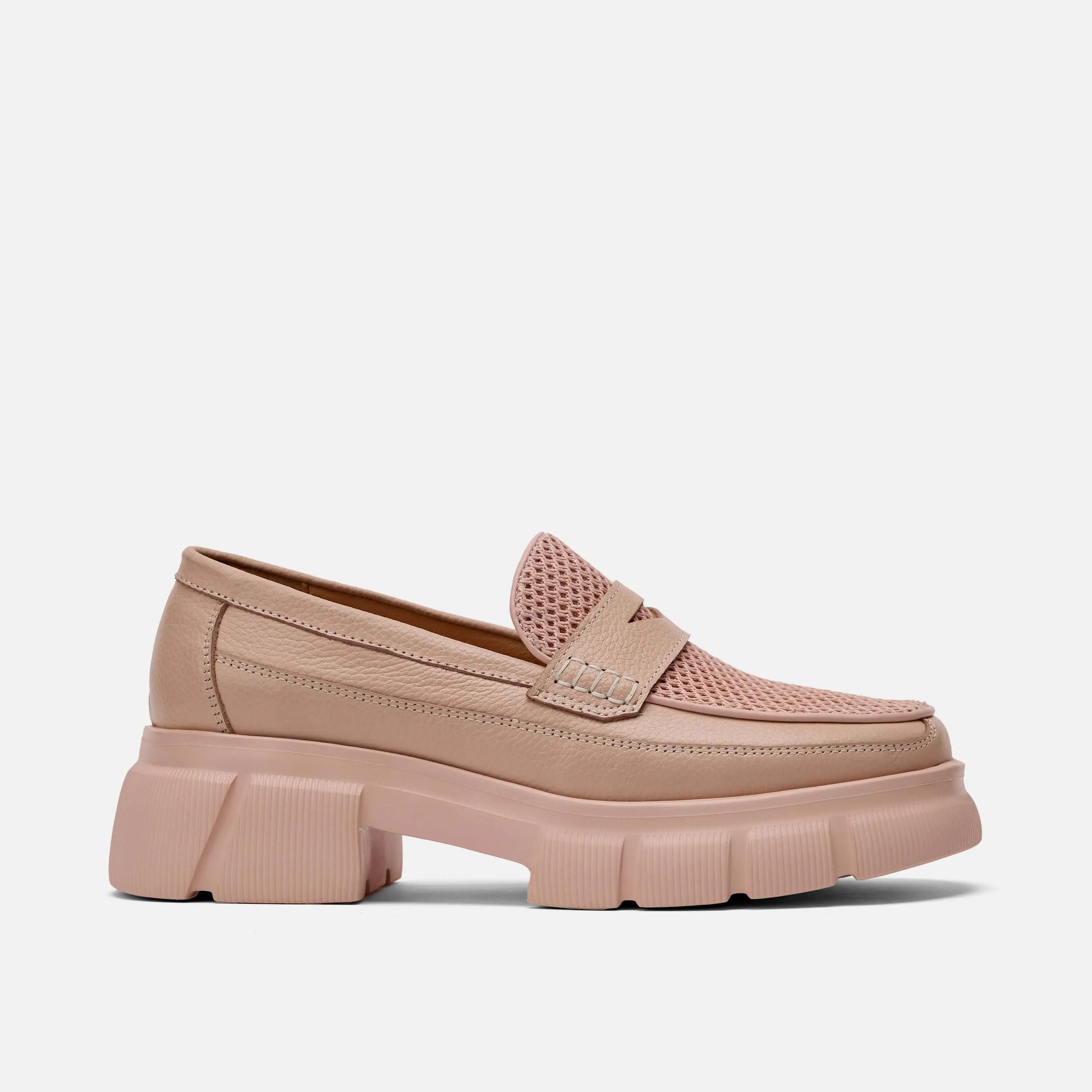 Ms. Calum Blush Leather Penny Loafers