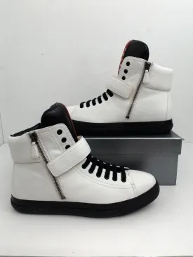 Prada Women's Calzature Donna White/Black Leather Size 39