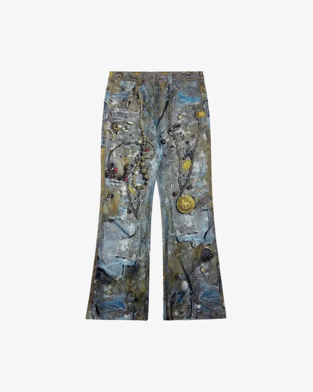 Thesupermade Graffiti BORO Destruction Chain Jeans