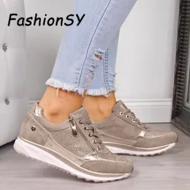 Women shoes Wedges Sneakers women Vulcanize Shoes Sequins Shake Shoes Fashion Girls Sport Shoes Woman Sneakers Shoes Footwear